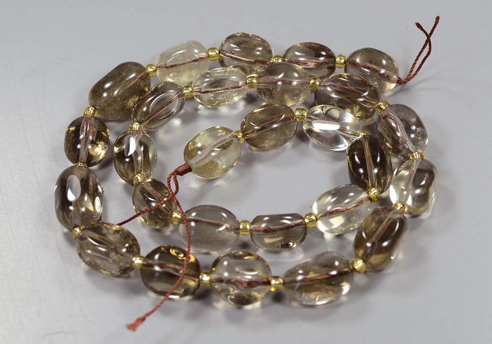 Бусины из раухтопаза, галтовка 13-9 мм - цена