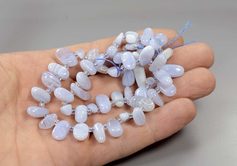 Голубой агат сапфирин бусины 13-6 мм - купить