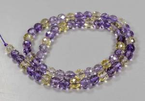 Бусины из аметрина, шар с огранкой 6 мм