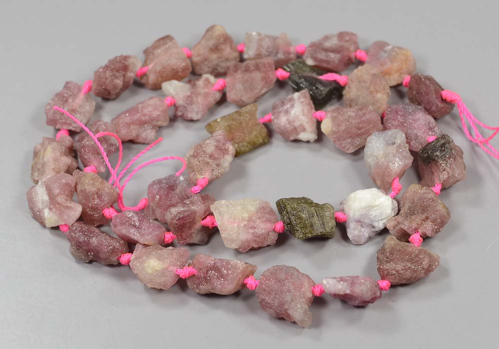 Бусины розового турмалина (рубеллит), фриформ 10-8 мм - фото товара
