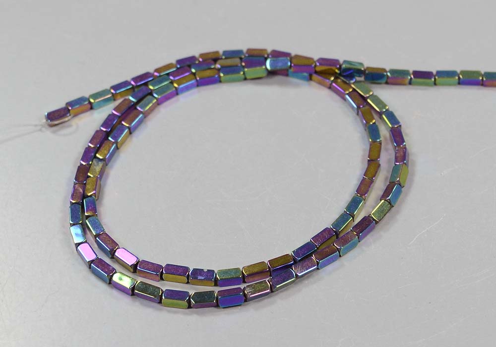 Бусины из гематита, прямоугольник разноцветный 4-2 мм - цена