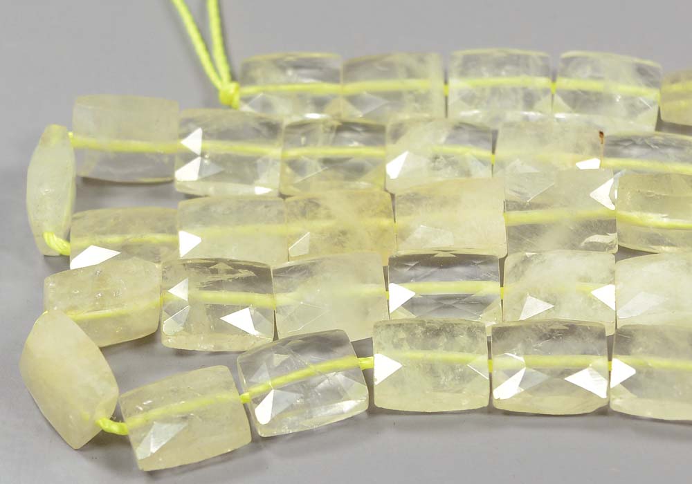 Бусины из лимонного кварца с огранкой 10-8 мм - натуральный камень