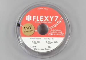 Ювелирный тросик 0,3 мм Flexy 7, 10 метров, серебряный 