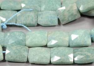 Бусины из амазонита, прямоугольник с огранкой 10-8 мм - натуральный камень