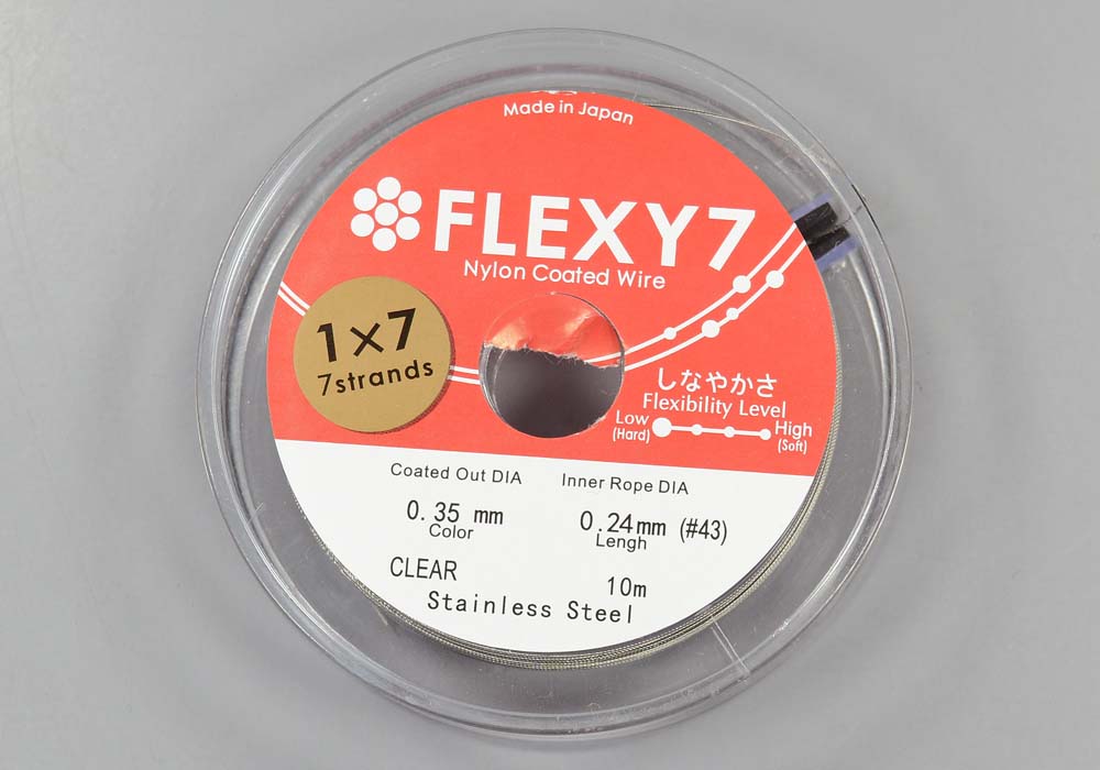 Ювелирный тросик 0,35 мм Flexy 7, 10 метров, серебряный - фото товара