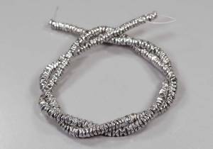 Бусины из гематита, чипсы серебристые 4-1 мм