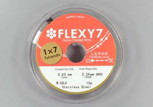Ювелирный тросик 0,4 мм Flexy 7, 10 метров, золотой