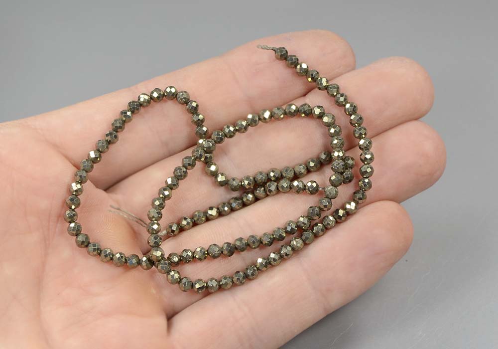 Бусины из пирита, огранка 3,5 мм - купить