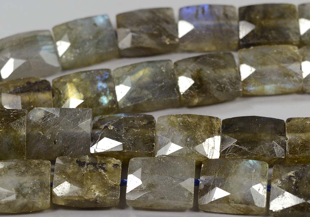 Бусины из лабрадора, прямоугольник с огранкой 10-8 мм  - натуральный камень