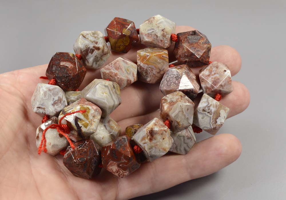 Бусины из агата крейзи, многогранник 16 мм - купить