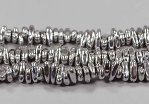 Бусины из гематита, галтовка серебряная 8-5 мм - натуральный камень
