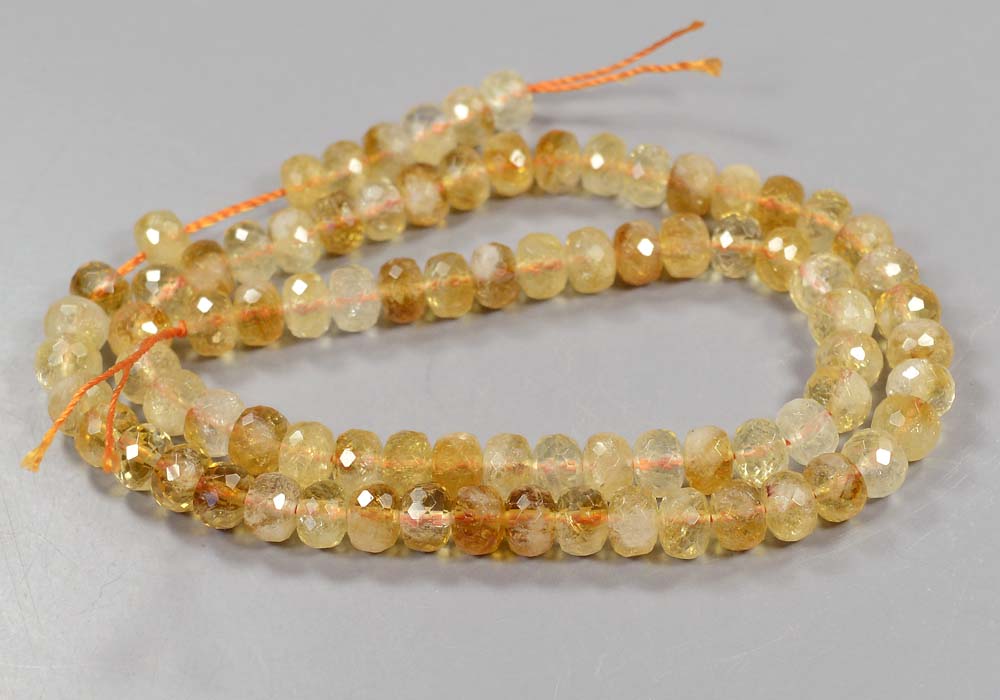 Бусины из цитрина, рондель 6,5-4,5 мм - цена