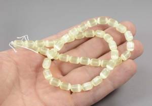 Бусины из селенита, бочонок салатовый 9-6,5 мм - вид сбоку