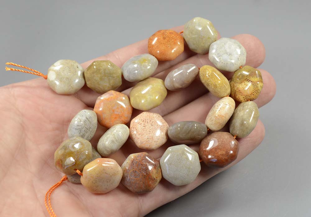 Бусины из коралла, многогранник 16-16 мм - купить