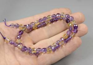 Бусины из аметрина, шар с огранкой 6 мм - вид сбоку