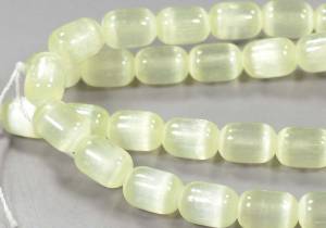 Бусины из селенита, бочонок салатовый 9-6,5 мм - натуральный камень