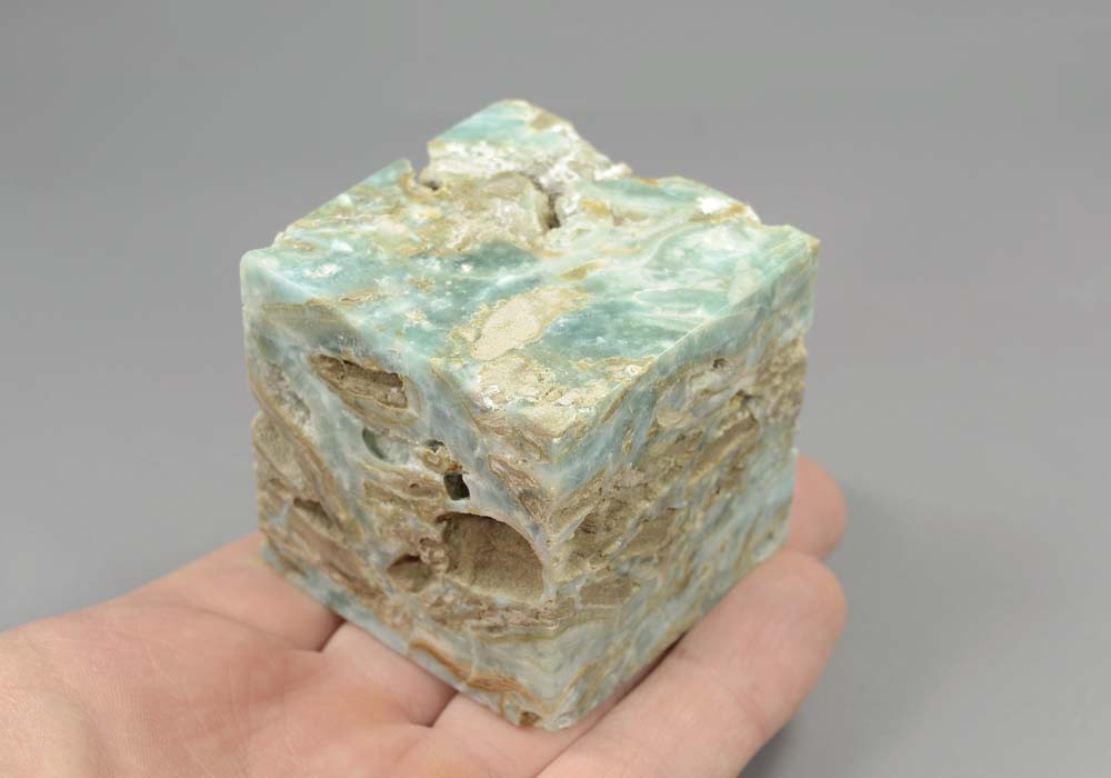 Арагонит голубой, кубик 50 мм 282 - купить