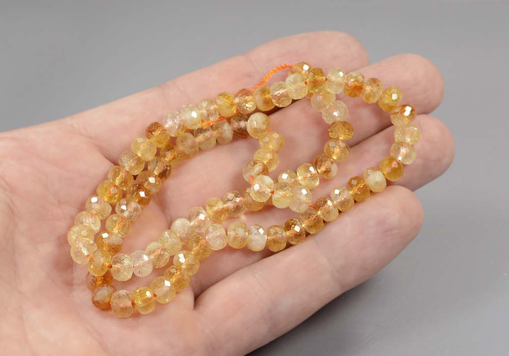 Бусины из цитрина, рондель 6,5-4,5 мм - купить