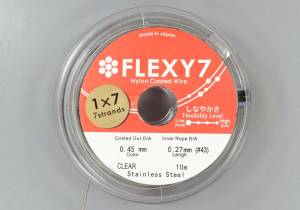 Ювелирный тросик 0,45 мм Flexy 7, 10 метров, серебряный